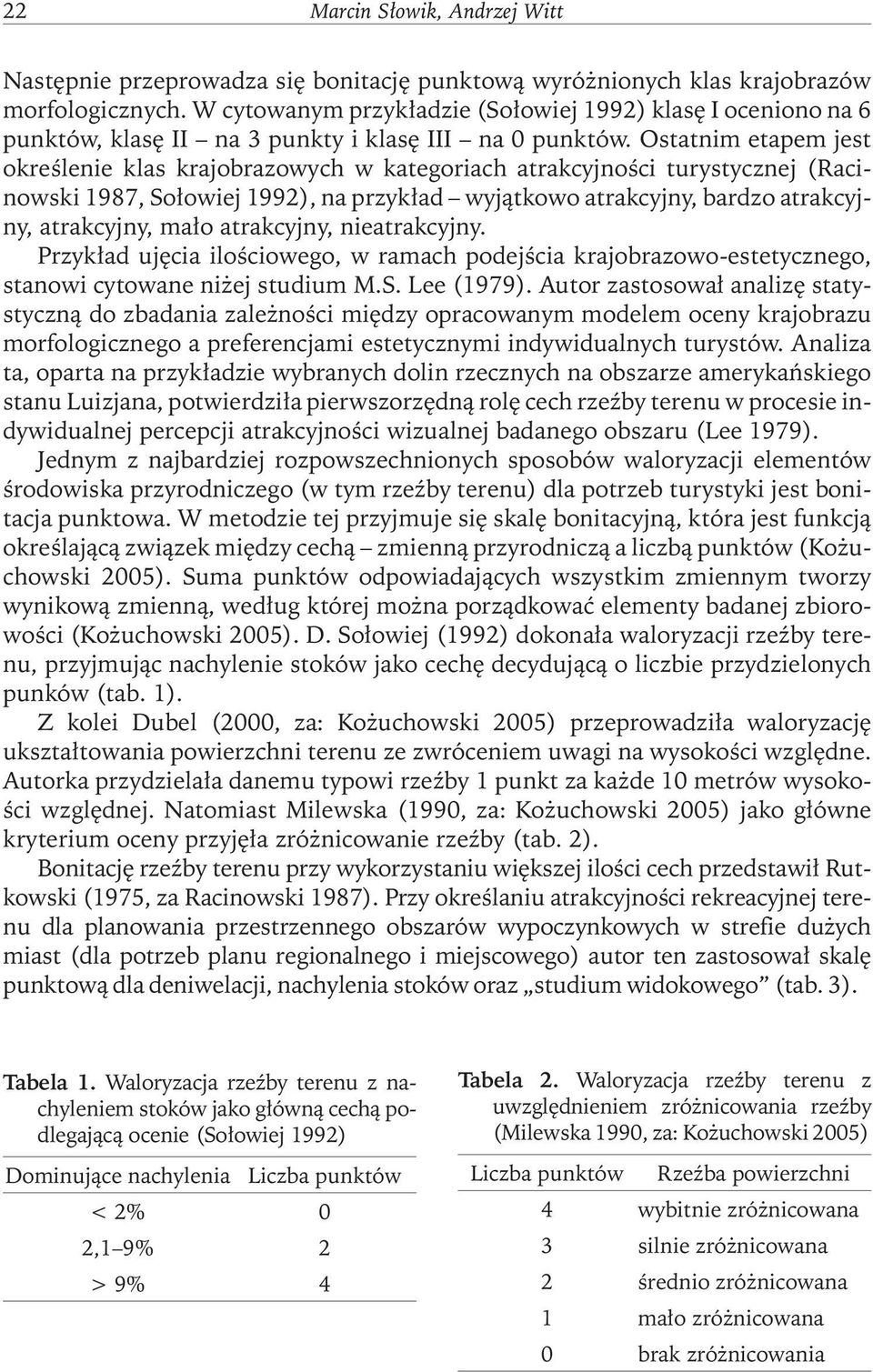 Ostatnim etapem jest określenie klas krajobrazowych w kategoriach atrakcyjności turystycznej (Racinowski 1987, Sołowiej 1992), na przykład wyjątkowo atrakcyjny, bardzo atrakcyjny, atrakcyjny, mało