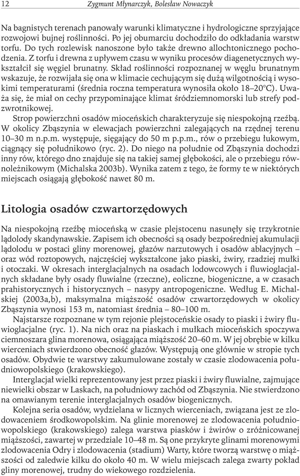 Z torfu i drewna z upływem czasu w wyniku procesów diagenetycznych wykształcił się węgiel brunatny.