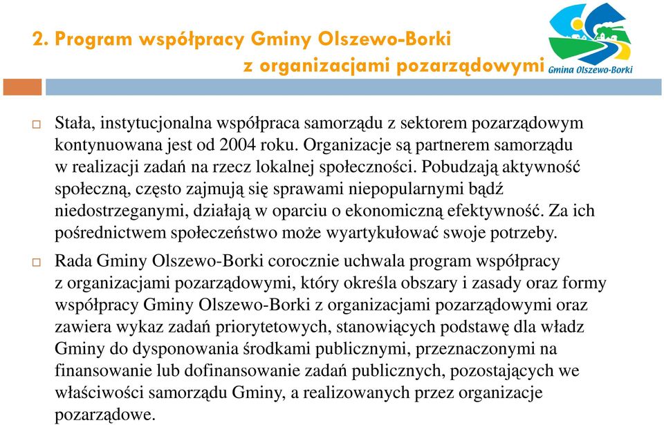 Pobudzają aktywność społeczną, często zajmują się sprawami niepopularnymi bądź niedostrzeganymi, działają w oparciu o ekonomiczną efektywność.