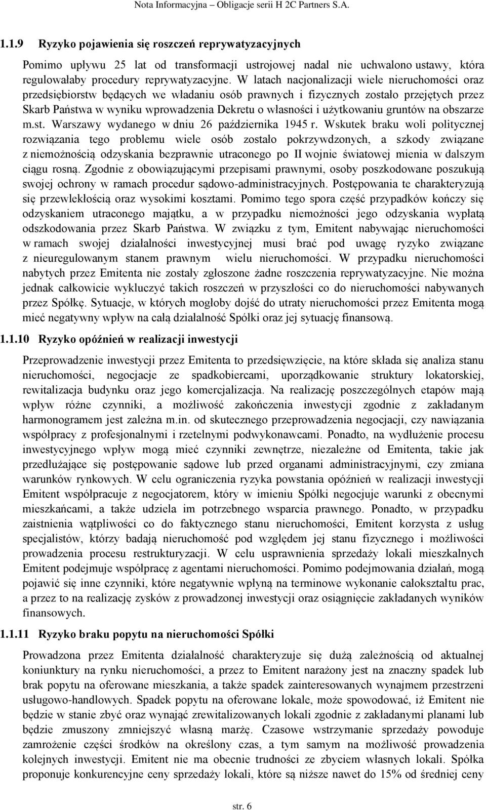 użytkowaniu gruntów na obszarze m.st. Warszawy wydanego w dniu 26 października 1945 r.