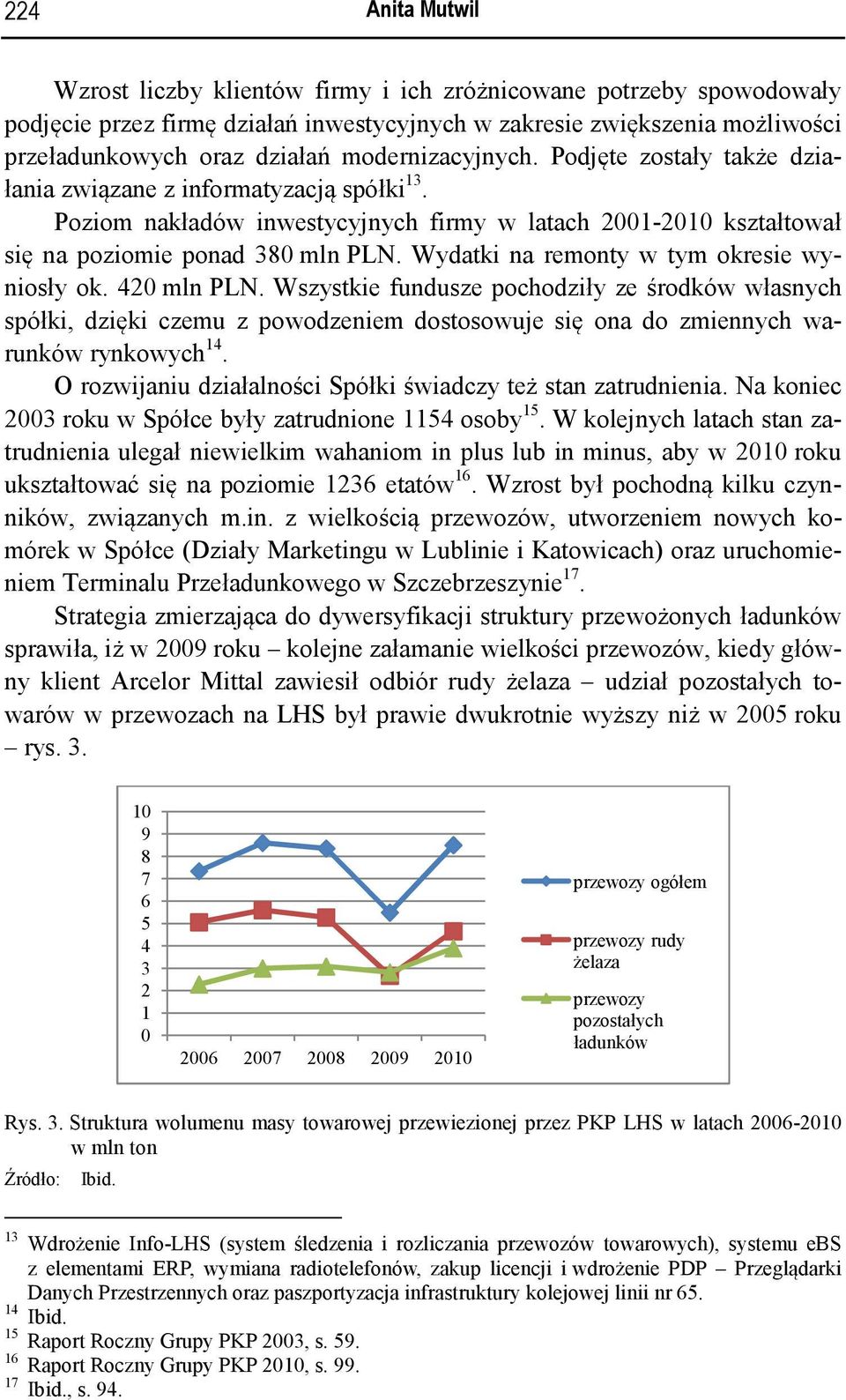 Wydatki na remonty w tym okresie wyniosły ok. 420 mln PLN. Wszystkie fundusze pochodziły ze środków własnych spółki, dzięki czemu z powodzeniem dostosowuje się ona do zmiennych warunków rynkowych 14.