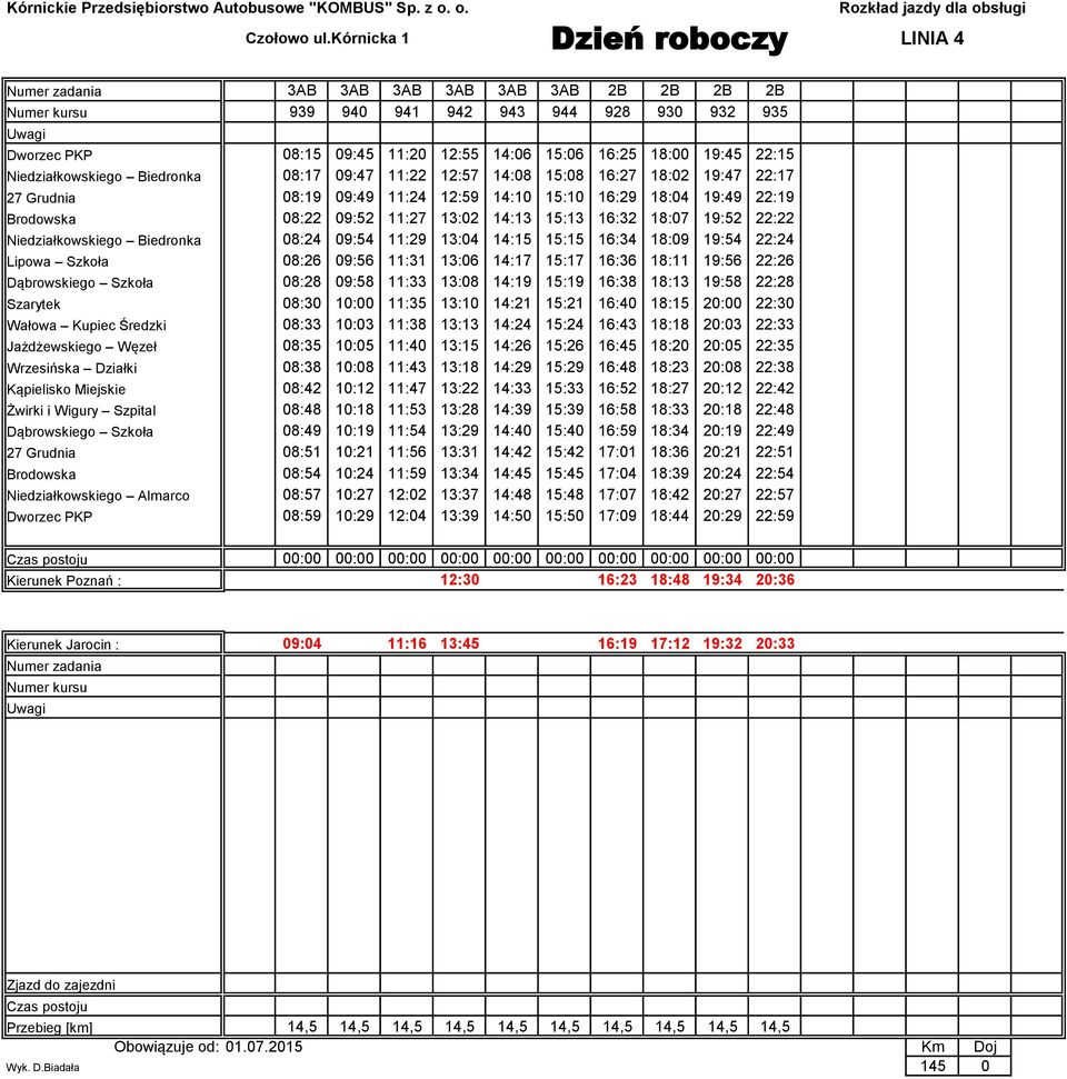 Biedronka 08:17 09:47 11:22 12:57 14:08 15:08 16:27 18:02 19:47 22:17 27 Grudnia 08:19 09:49 11:24 12:59 14:10 15:10 16:29 18:04 19:49 22:19 Brodowska 08:22 09:52 11:27 13:02 14:13 15:13 16:32 18:07