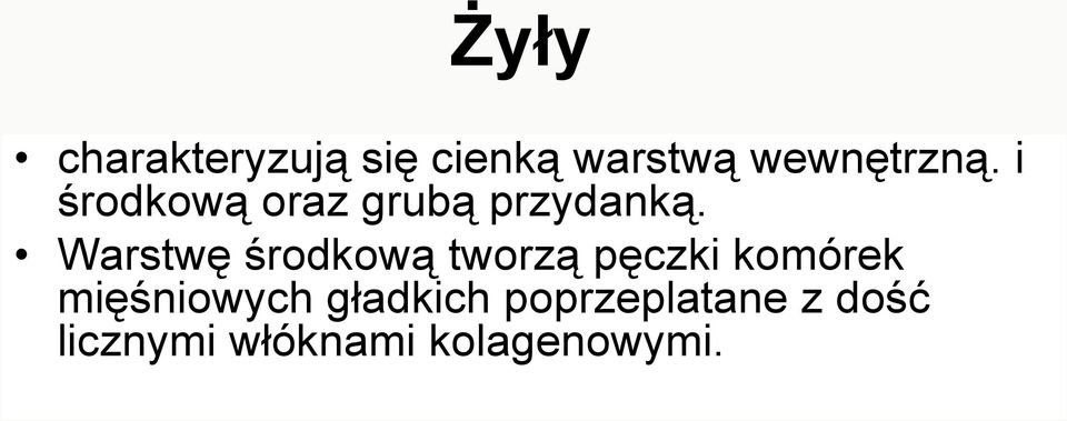 Warstwę środkową tworzą pęczki komórek