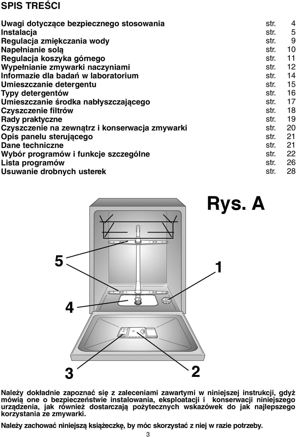 Dane techniczne Wybór programów i funkcje szczególne Lista programów Usuwanie drobnych usterek str. 4 str. 5 str. 9 str. 10 str. 11 str. 12 str. 14 str. 15 str. 16 str. 17 str. 18 str. 19 str. 20 str.