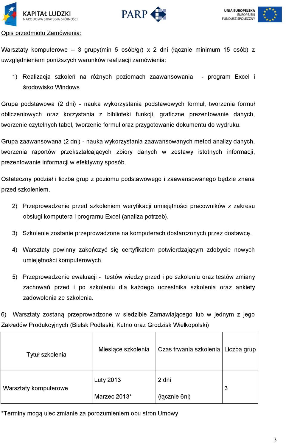 graficzne prezentowanie danych, tworzenie czytelnych tabel, tworzenie formuł oraz przygotowanie dokumentu do wydruku.