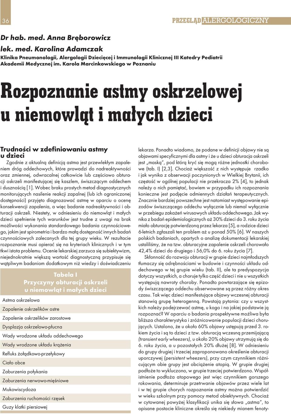 dróg oddechowych, które prowadzi do nadreaktywności oraz zmiennej, odwracalnej całkowicie lub częściowo obturacji oskrzeli manifestującej się kaszlem, świszczącym oddechem i dusznością [1].