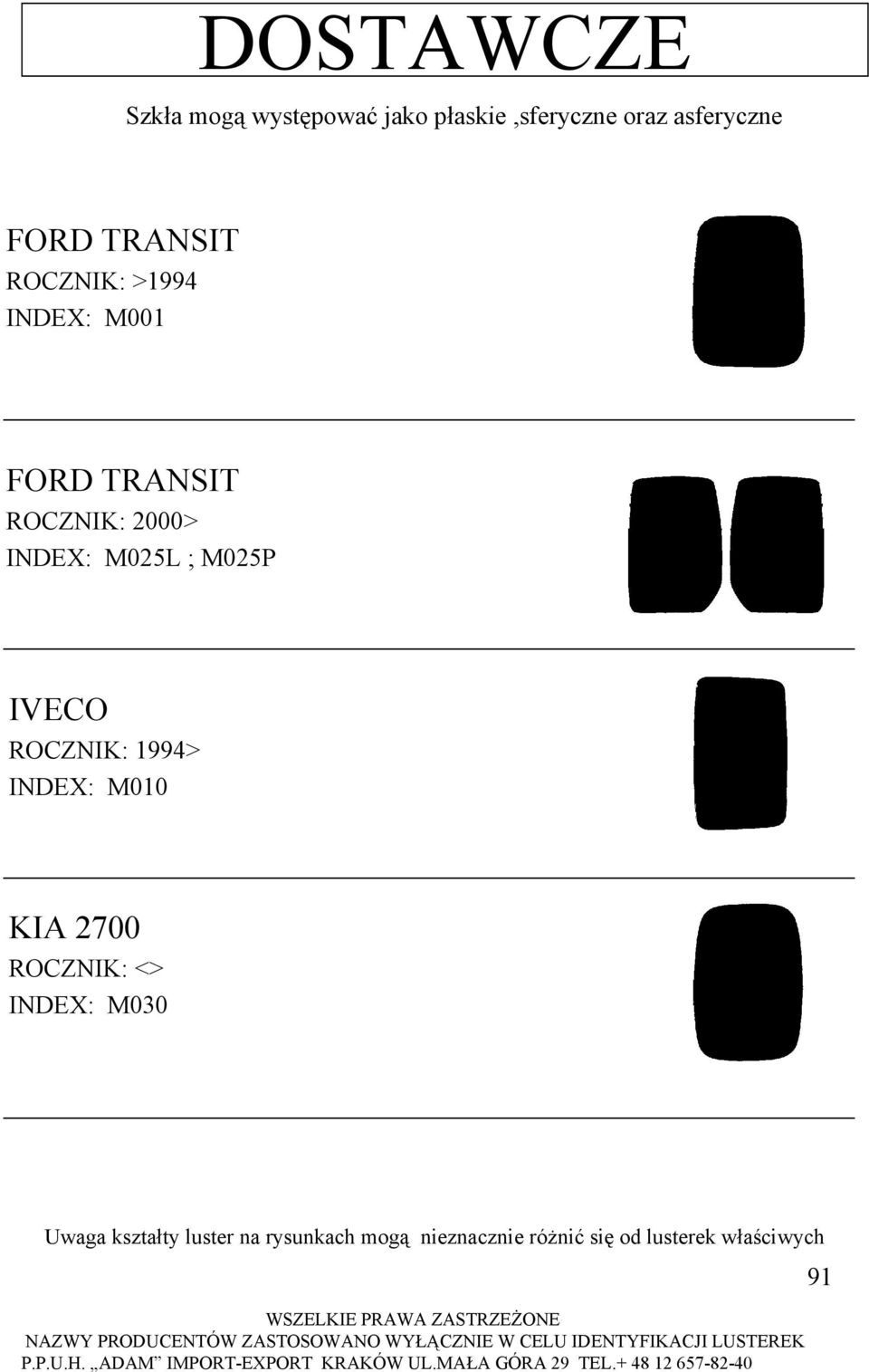 INDEX: M025L ; M025P IVECO ROCZNIK: