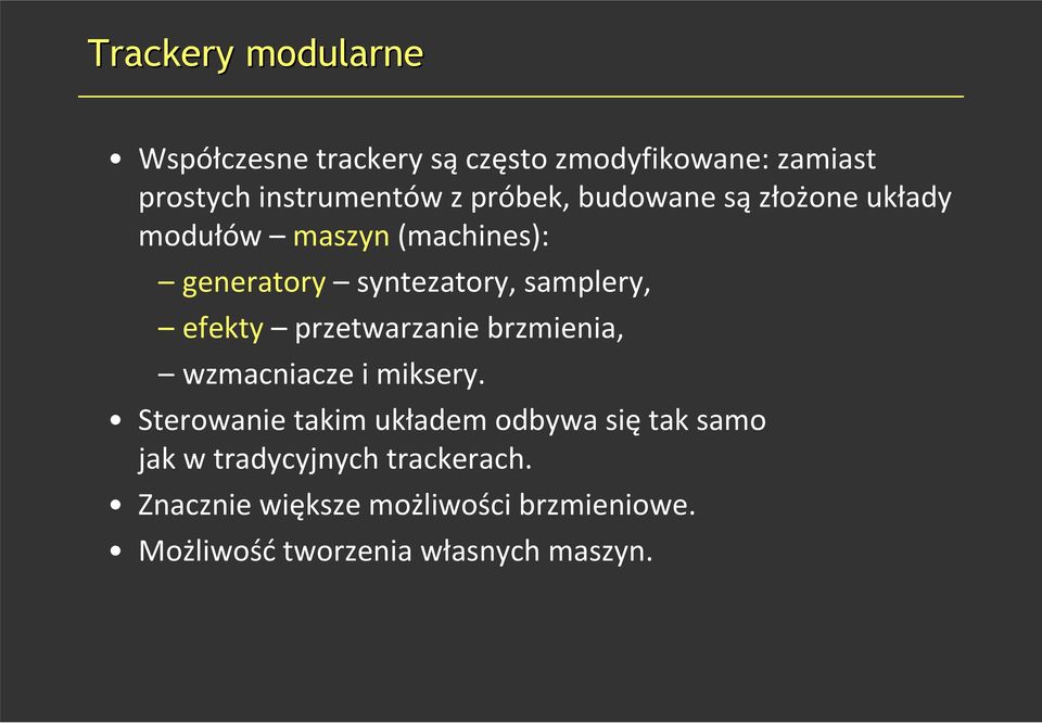efekty przetwarzanie brzmienia, wzmacniacze i miksery.