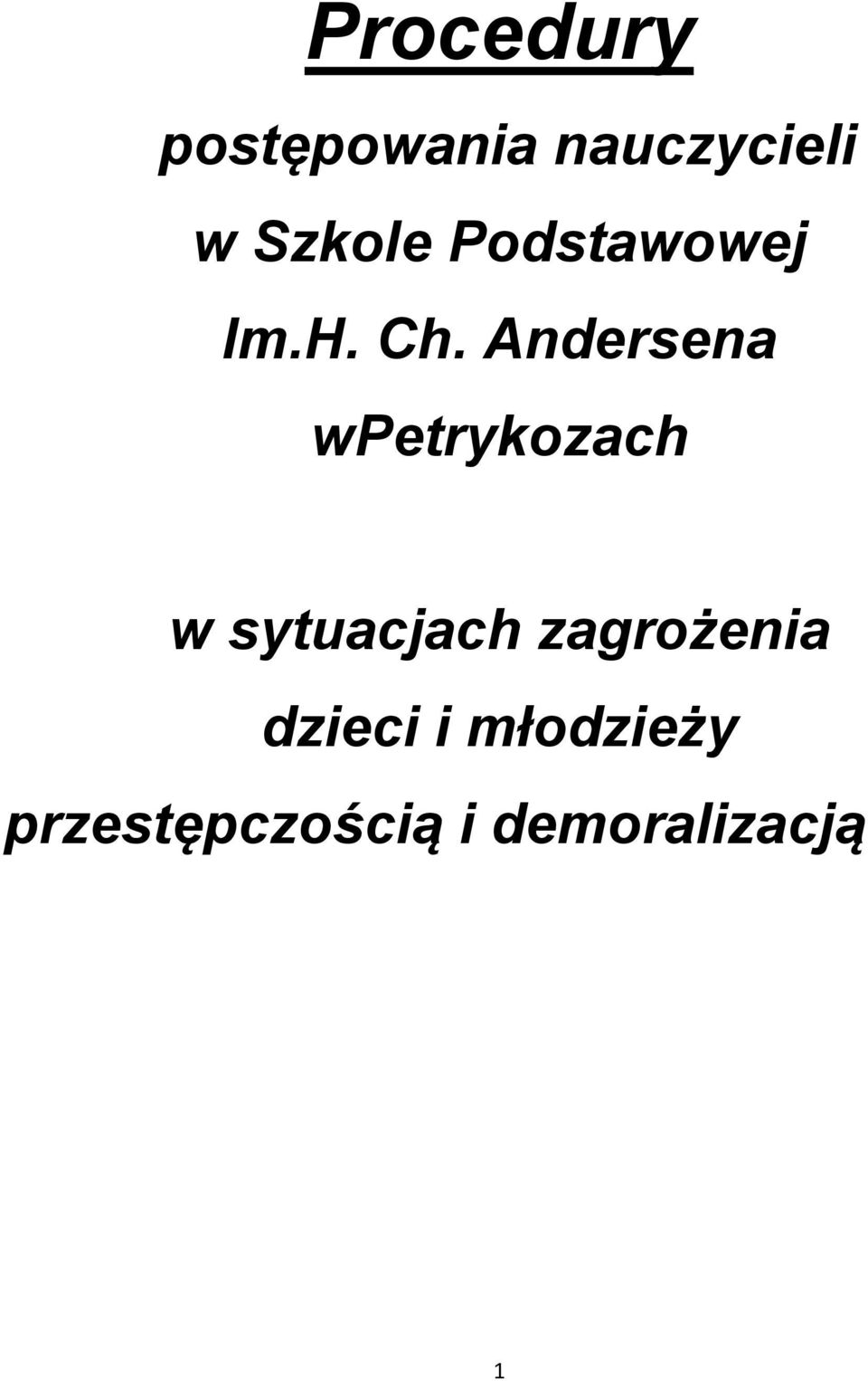 Andersena wpetrykozach w sytuacjach