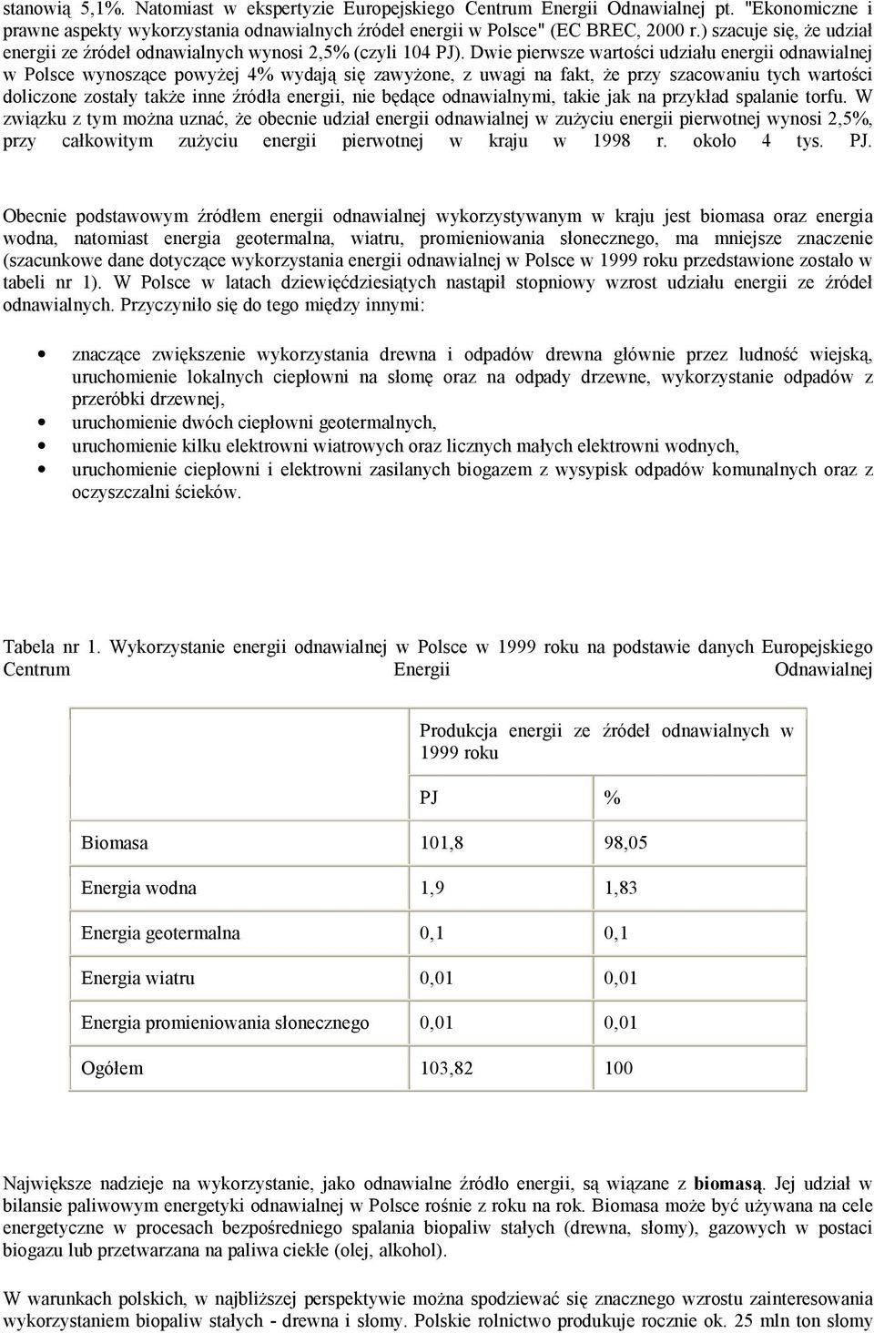 Dwie pierwsze wartości udziału energii odnawialnej w Polsce wynoszące powyżej 4% wydają się zawyżone, z uwagi na fakt, że przy szacowaniu tych wartości doliczone zostały także inne źródła energii,