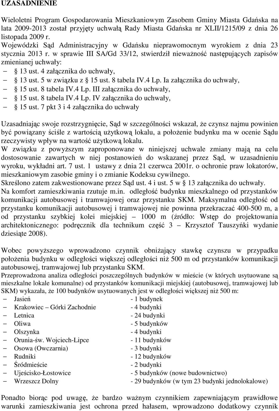 4 załącznika do uchwały, 13 ust. 5 w związku z 15 ust. 8 taela IV.4 Lp. Ia załącznika do uchwały, 15 ust. 8 taela IV.4 Lp. III załącznika do uchwały, 15 ust. 8 taela IV.4 Lp. IV załącznika do uchwały, 15 ust.