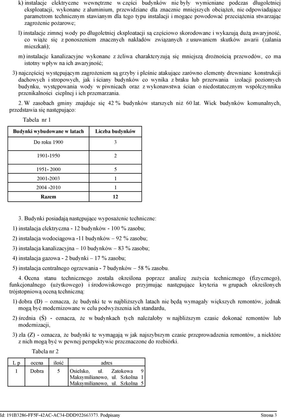 skorodowane i wykazują dużą awaryjność, co wiąże się z ponoszeniem znacznych nakładów związanych z usuwaniem skutków awarii (zalania mieszkań); m) instalacje kanalizacyjne wykonane z żeliwa