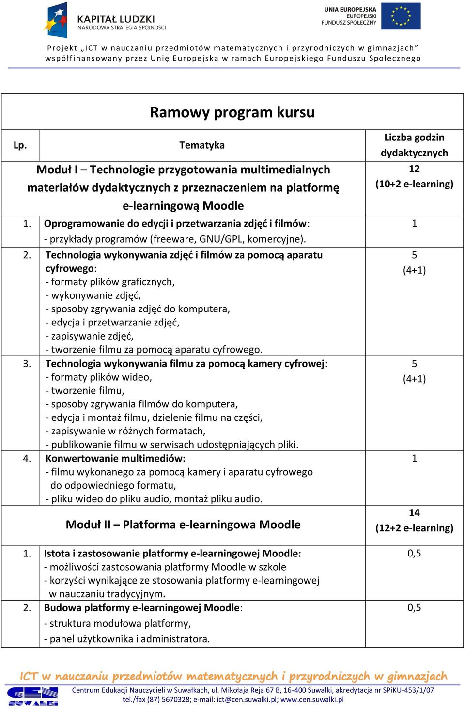 Technologia wykonywania zdjęd i filmów za pomocą aparatu cyfrowego: - formaty plików graficznych, - wykonywanie zdjęd, - sposoby zgrywania zdjęd do komputera, - edycja i przetwarzanie zdjęd, -