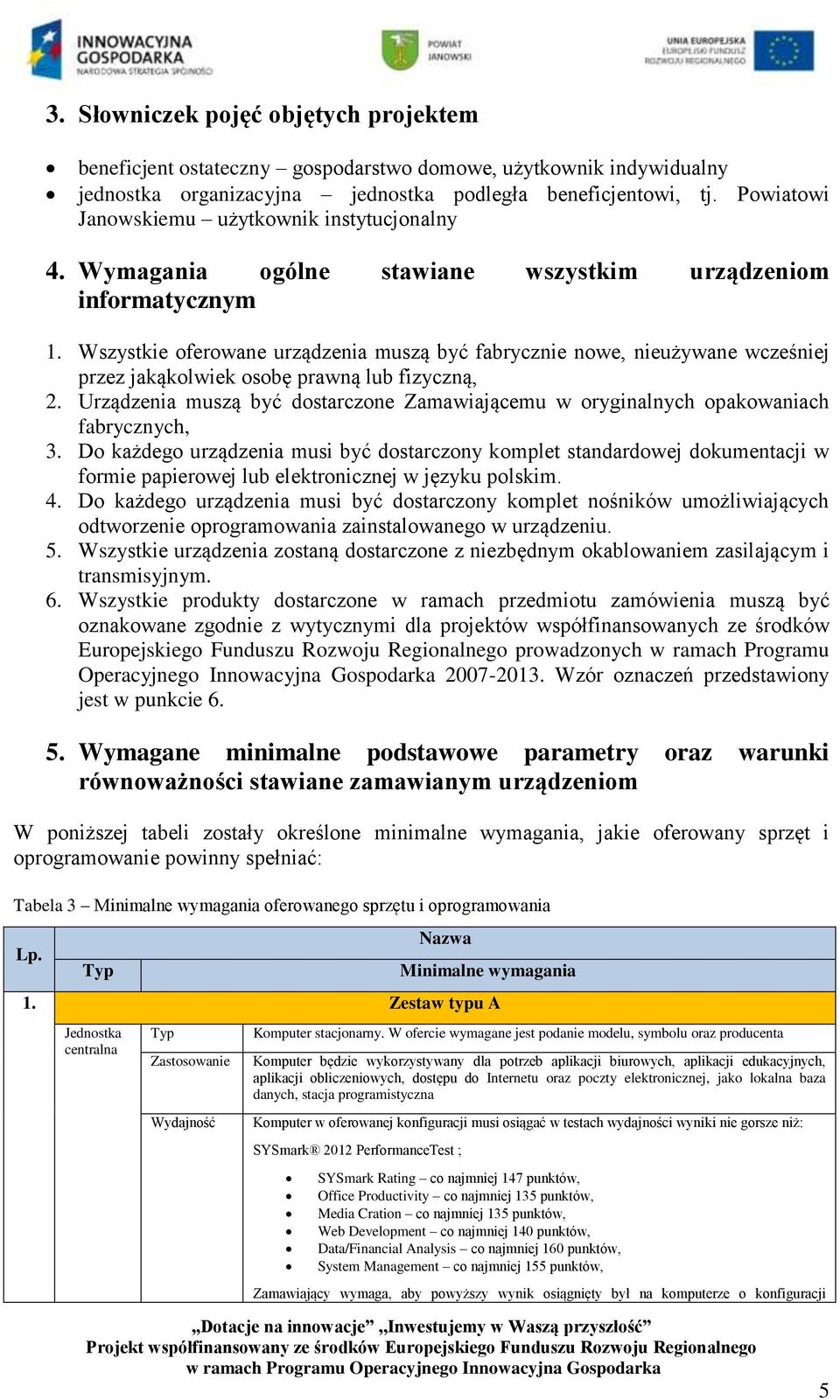 Wszystkie oferowane urządzenia muszą być fabrycznie nowe, nieużywane wcześniej przez jakąkolwiek osobę prawną lub fizyczną, 2.