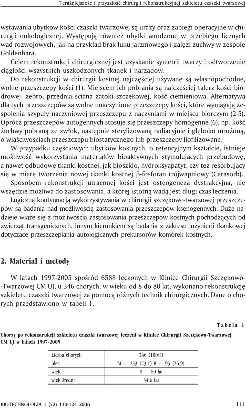 Celem rekonstrukcji chirurgicznej jest uzysknie symetrii twrzy i odtworzenie ci¹g³oœci wszystkich uszkodzonych tknek i nrz¹dów.