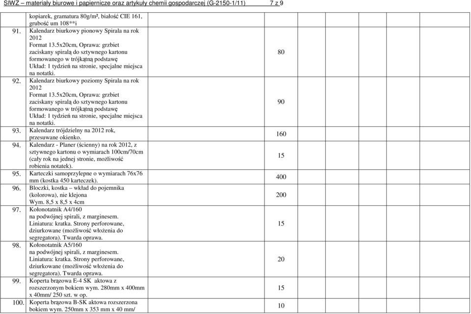 5xcm, Oprawa: grzbiet zaciskany spiralą do sztywnego kartonu formowanego w trójkątną podstawę Układ: 1 tydzień na stronie, specjalne miejsca na notatki. 92.