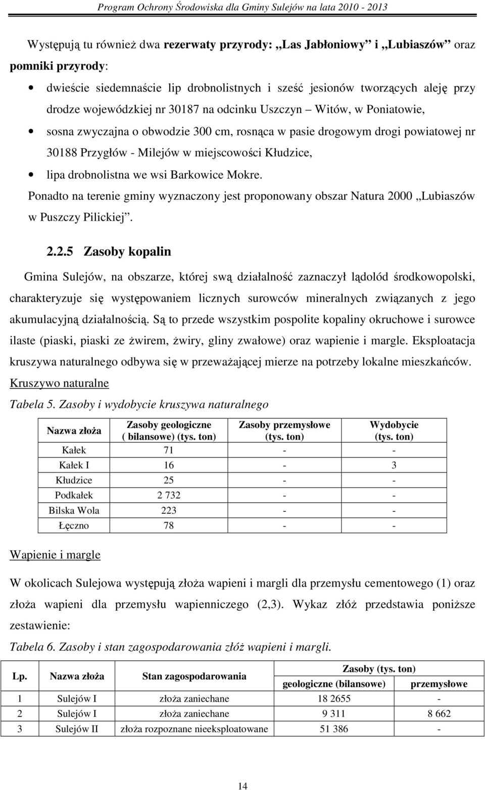 wsi Barkowice Mokre. Ponadto na terenie gminy wyznaczony jest proponowany obszar Natura 20