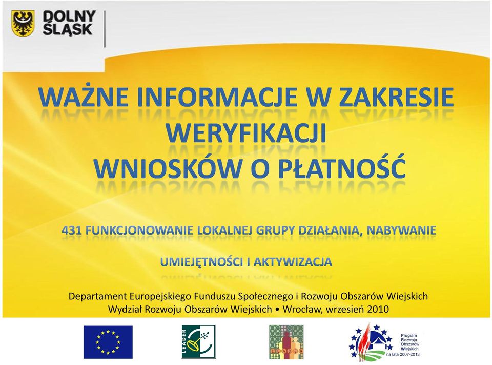 Obszarów Wiejskich Wydział