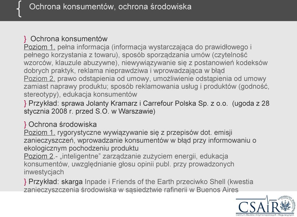 kodeksów dobrych praktyk, reklama nieprawdziwa i wprowadzająca w błąd Poziom 2.