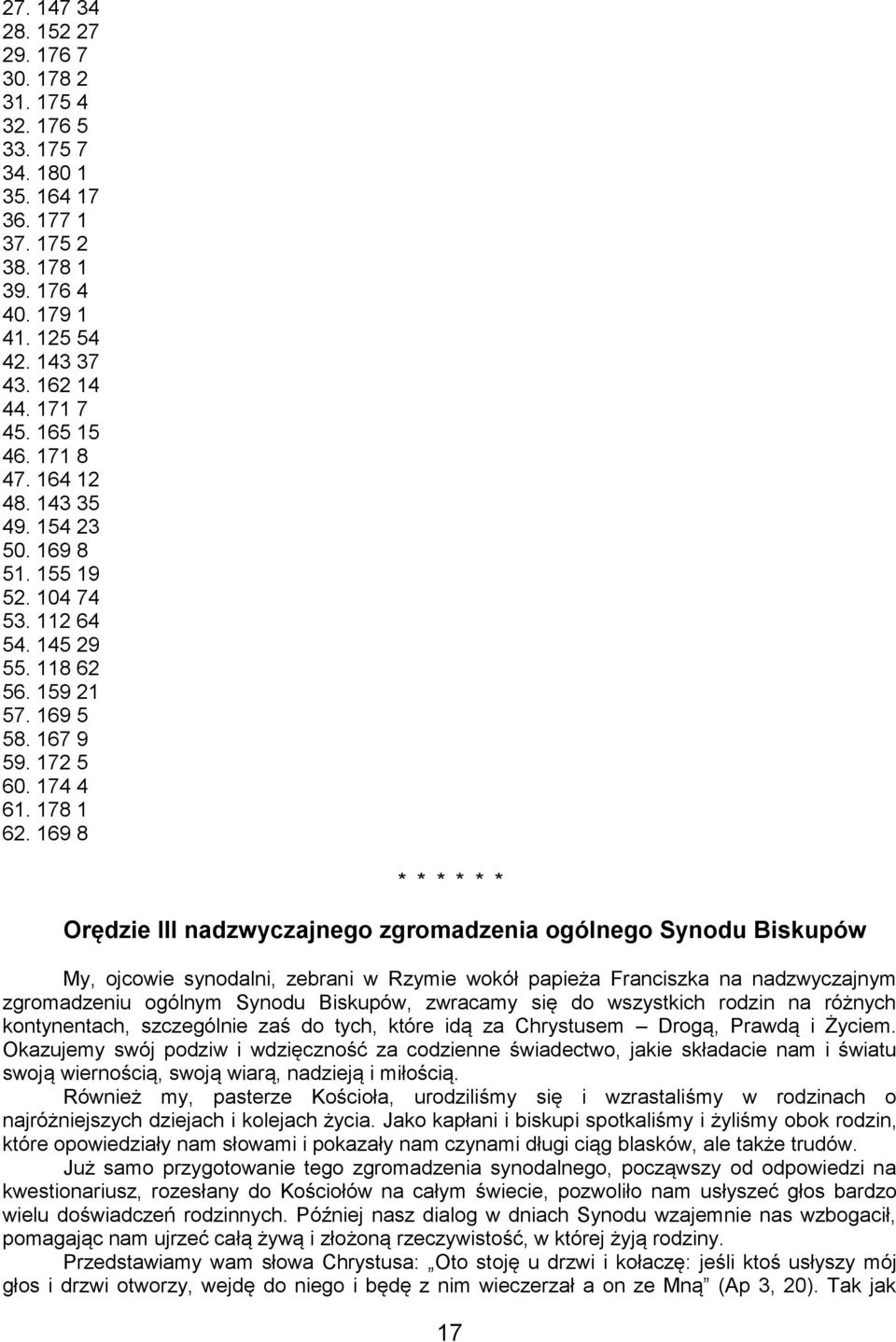 169 8 * * * * * * Orędzie III nadzwyczajnego zgromadzenia ogólnego Synodu Biskupów My, ojcowie synodalni, zebrani w Rzymie wokół papieża Franciszka na nadzwyczajnym zgromadzeniu ogólnym Synodu