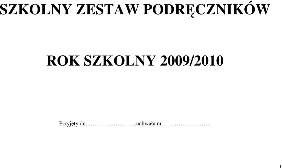 SZKOLNY 2009/2010
