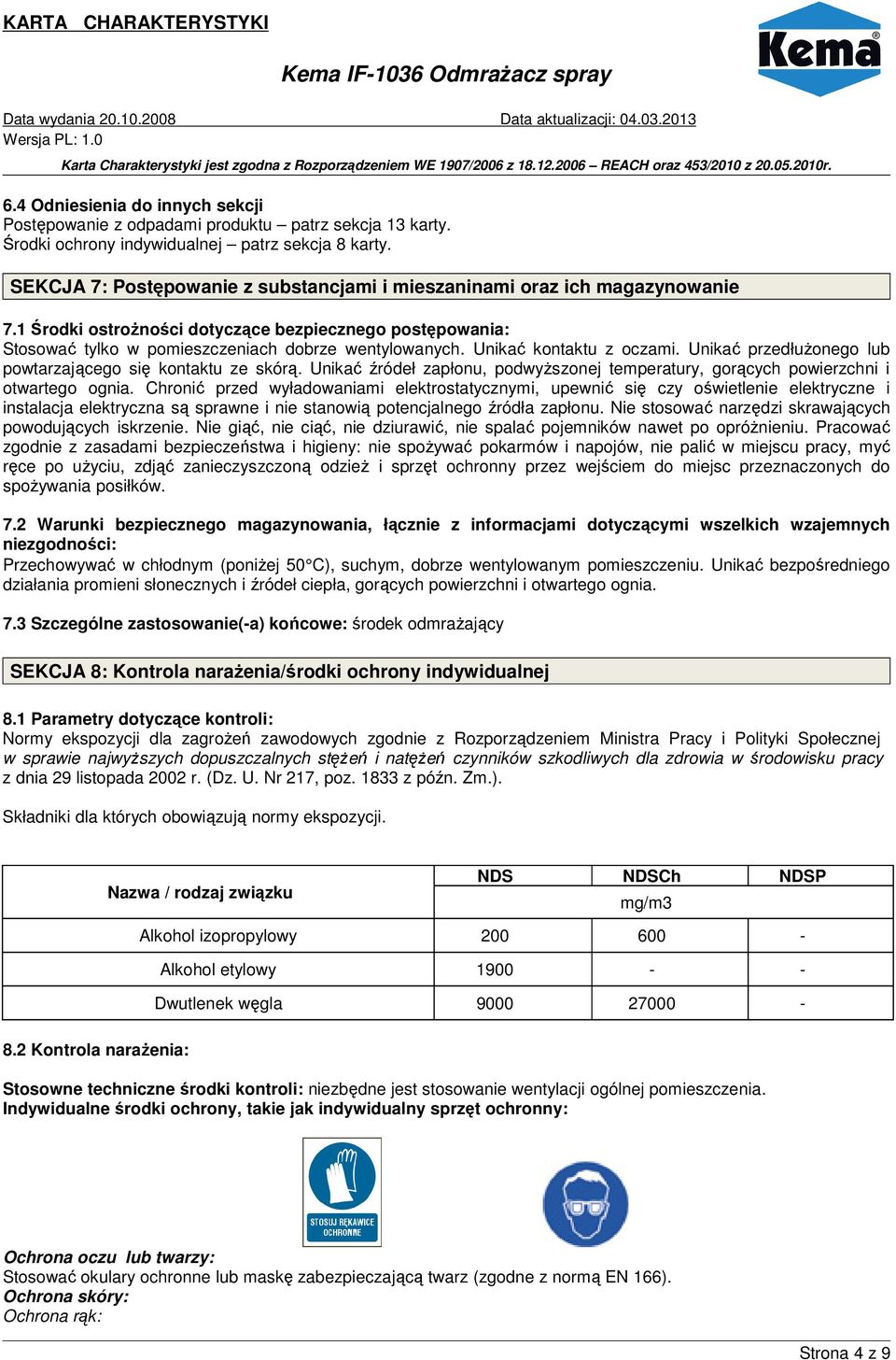 Unikać kontaktu z oczami. Unikać przedłużonego lub powtarzającego się kontaktu ze skórą. Unikać źródeł zapłonu, podwyższonej temperatury, gorących powierzchni i otwartego ognia.