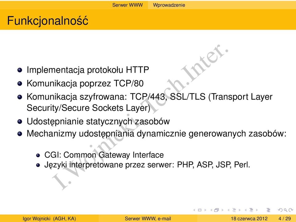 (Transport Layer Security/Secure Sockets Layer) Udostępnianie statycznych zasobów Mechanizmy