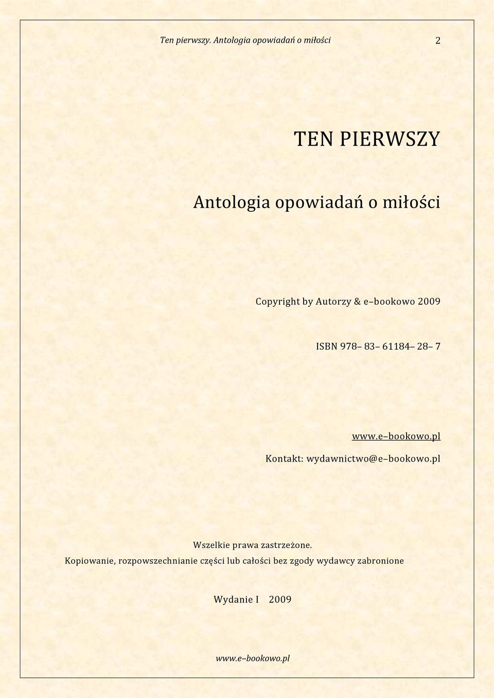 wydawnictwo@e bookowo.pl Wszelkie prawa zastrzeżone.
