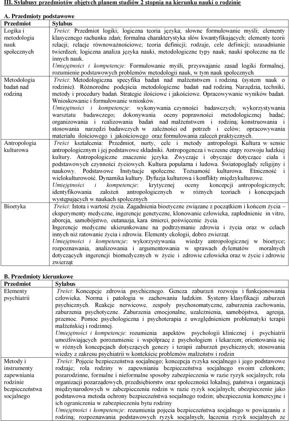 słów kwantyfikujących; elementy teorii nauk relacji; relacje równoważnościowe; teoria definicji; rodzaje, cele definicji; uzasadnianie społecznych twierdzeń; logiczna analiza języka nauki,