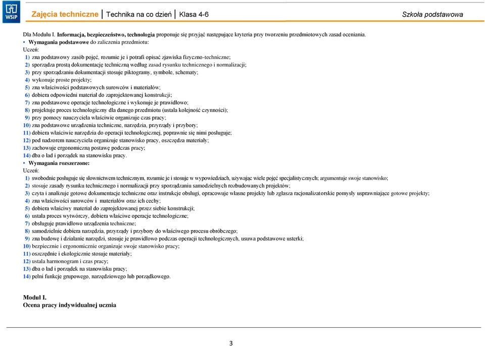 rysunku technicznego i normalizacji; 3) przy sporządzaniu dokumentacji stosuje piktogramy, symbole, schematy; 4) wykonuje proste projekty; 5) zna właściwości podstawowych surowców i materiałów; 6)