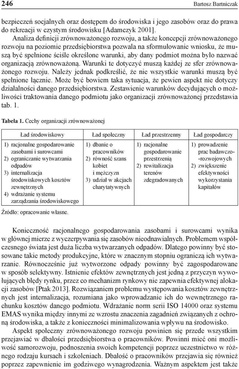 dany podmiot można było nazwać organizacją zrównoważoną. Warunki te dotyczyć muszą każdej ze sfer zrównoważonego rozwoju.