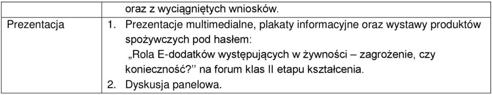 produktów spożywczych pod hasłem: Rola E-dodatków występujących w