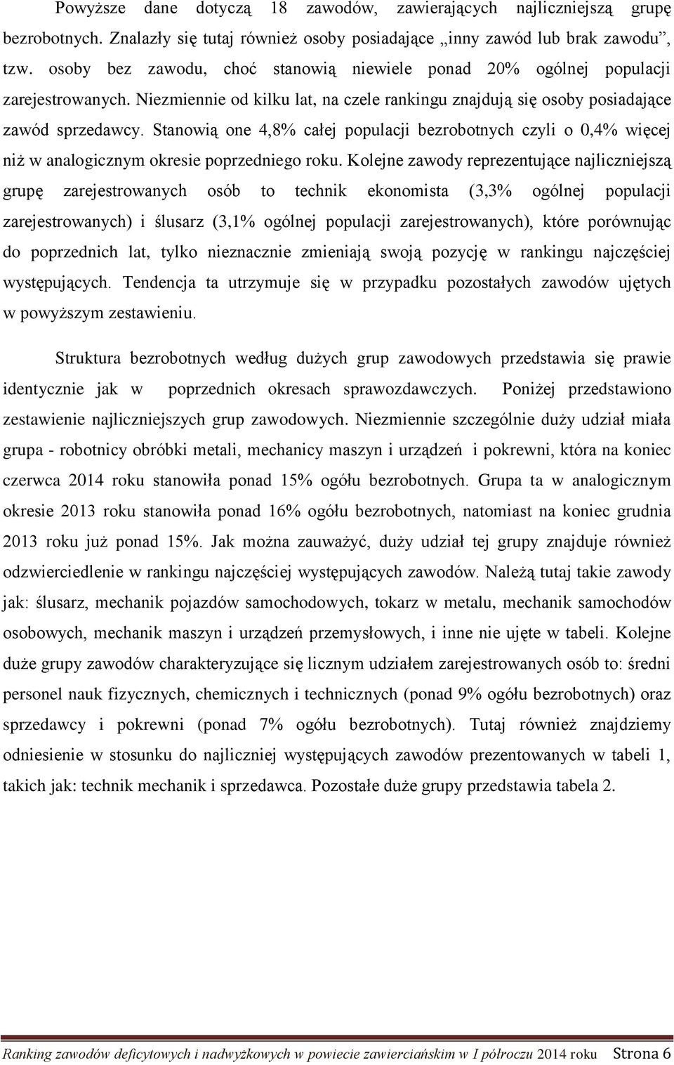 Stanowią one 4,8% całej populacji bezrobotnych czyli o 0,4% więcej niż w analogicznym okresie poprzedniego roku.