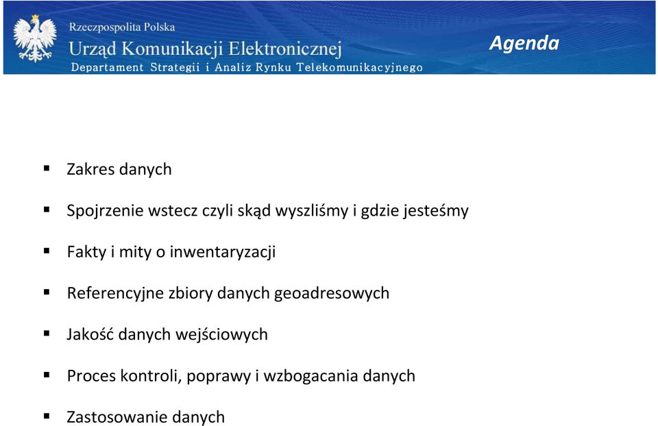 zbiory danych geoadresowych Jakość danych wejściowych