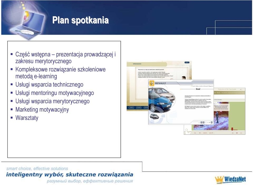 e-learning Usługi wsparcia technicznego Usługi mentoringu