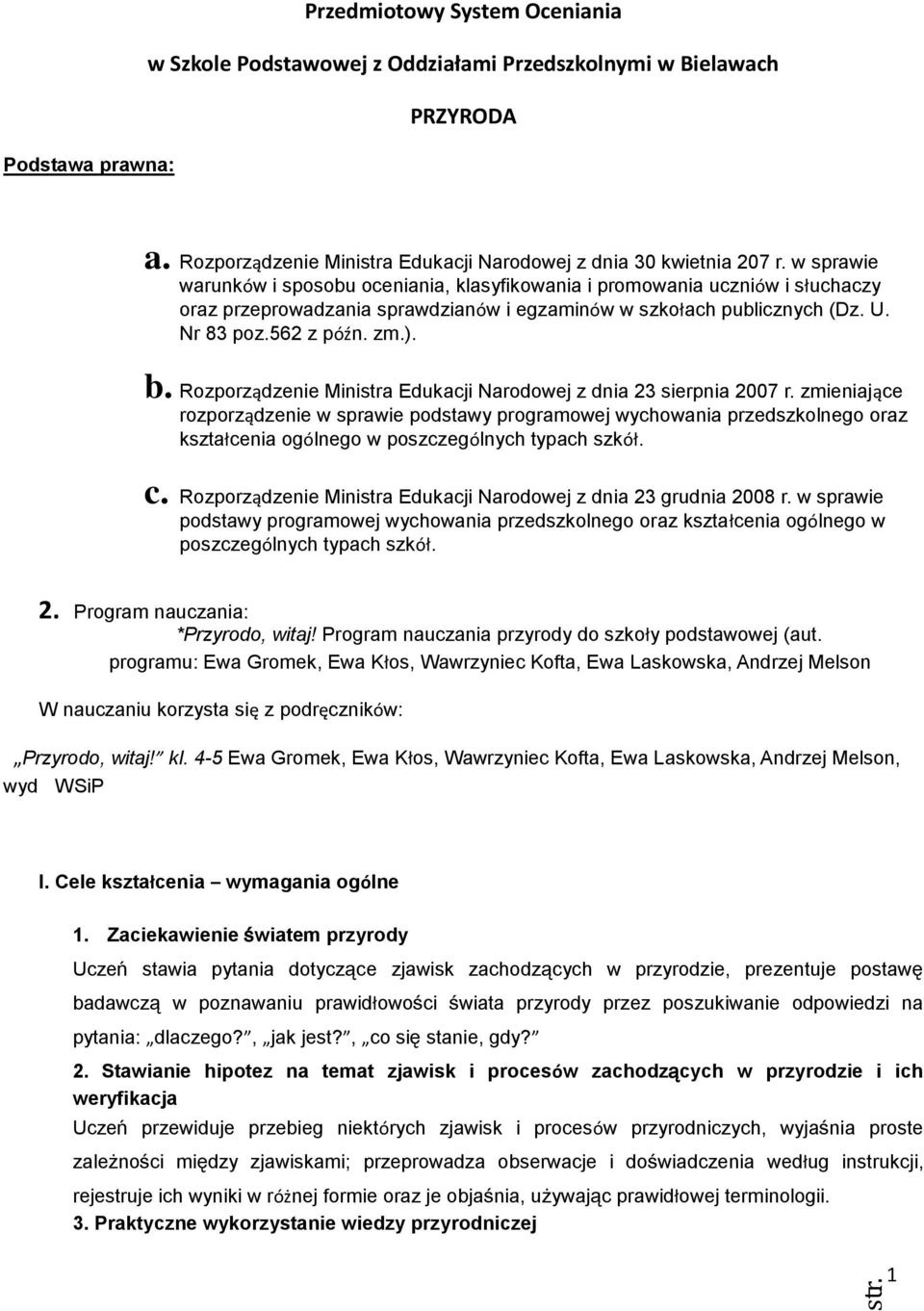 Rozporządzenie Ministra Edukacji Narodowej z dnia 23 sierpnia 2007 r.