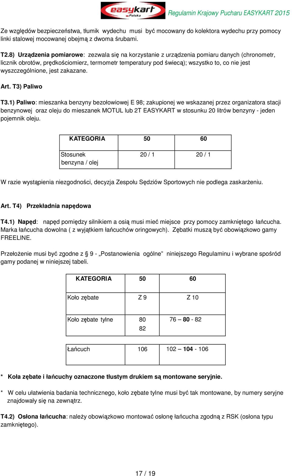 wyszczególnione, jest zakazane. Art. T3) Paliwo T3.