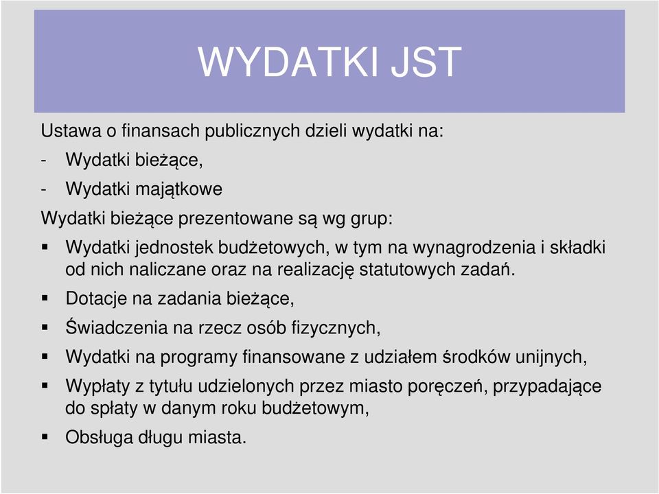 statutowych zadań.