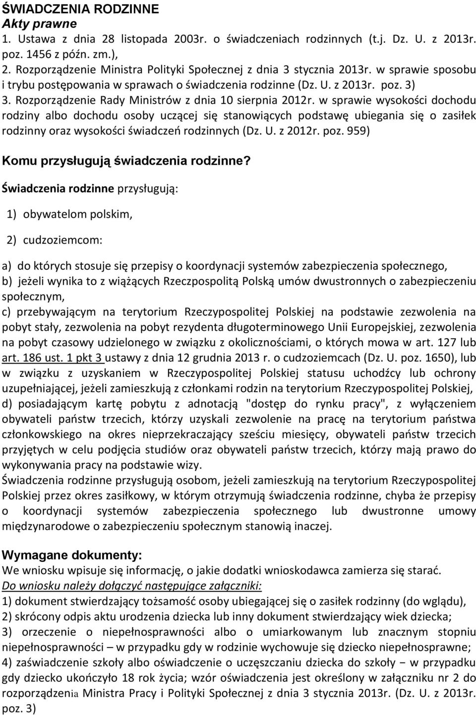 Rozporządzenie Rady Ministrów z dnia 10 sierpnia 2012r.