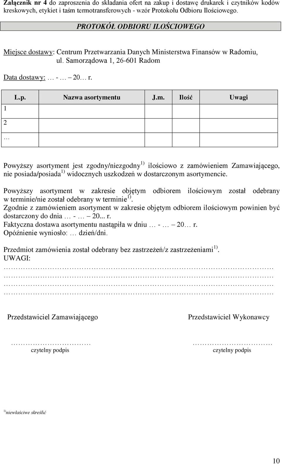 Przetwarzania Danych Ministerstwa Finansów w Radomi