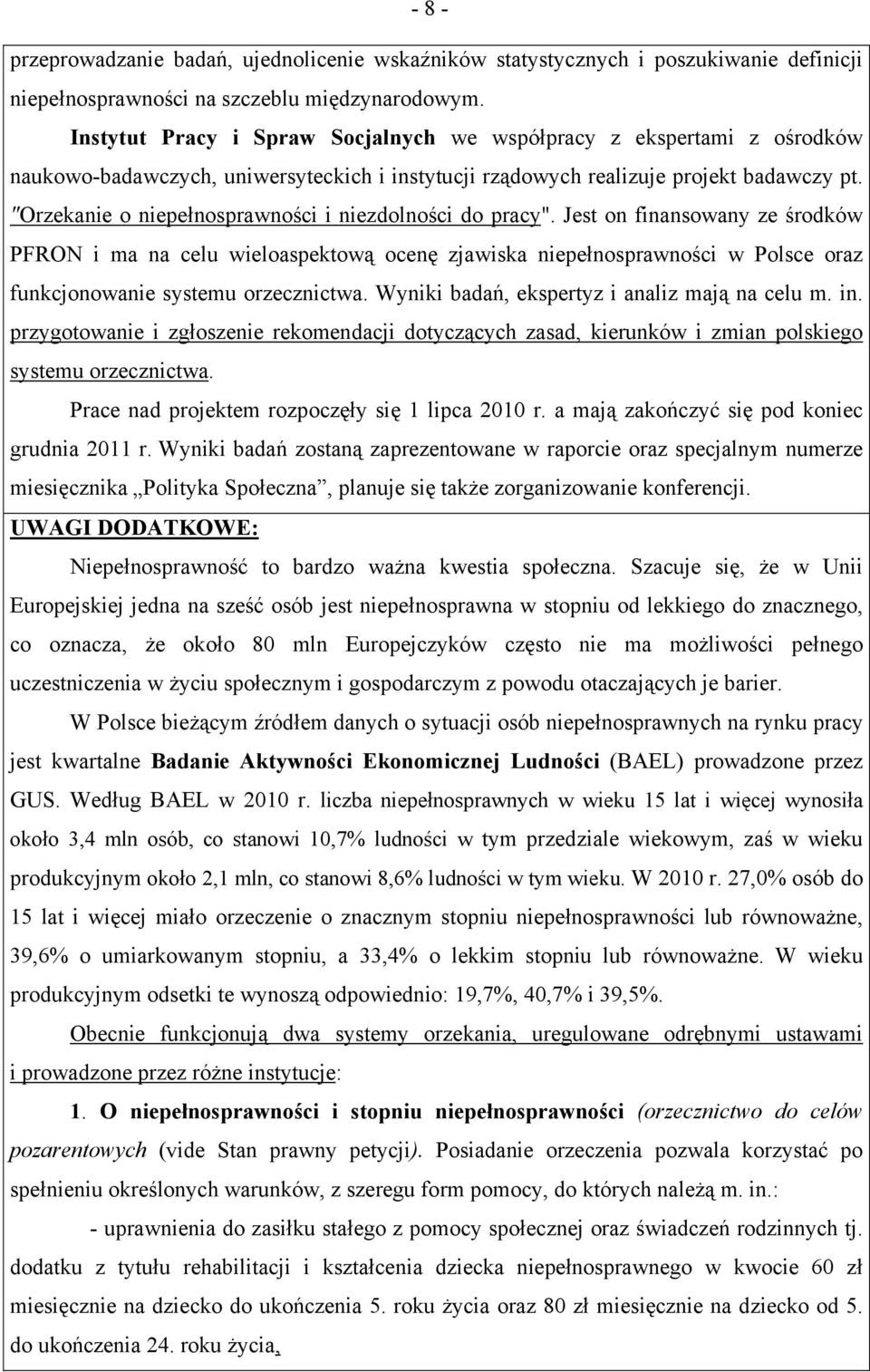 "Orzekanie o niepełnosprawności i niezdolności do pracy".