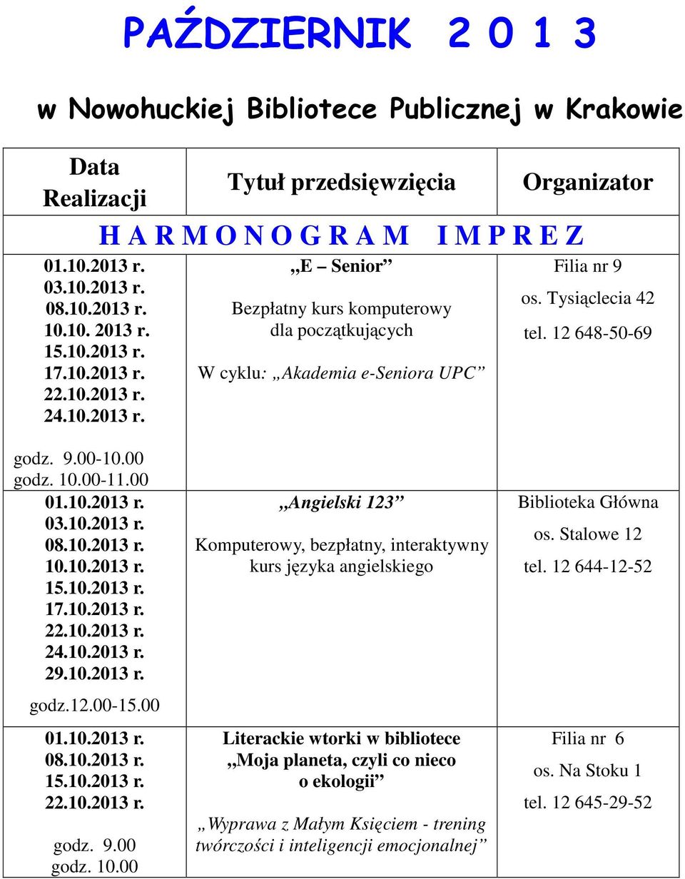 Tysiąclecia 42 godz. 9.