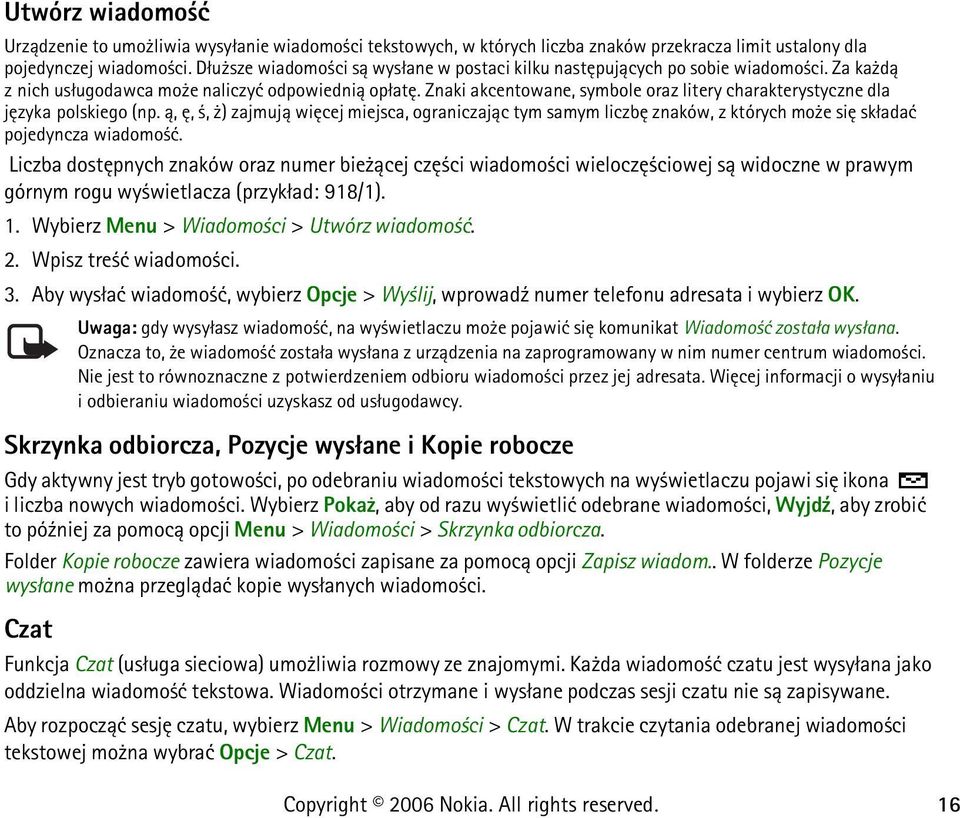Znaki akcentowane, symbole oraz litery charakterystyczne dla jêzyka polskiego (np.