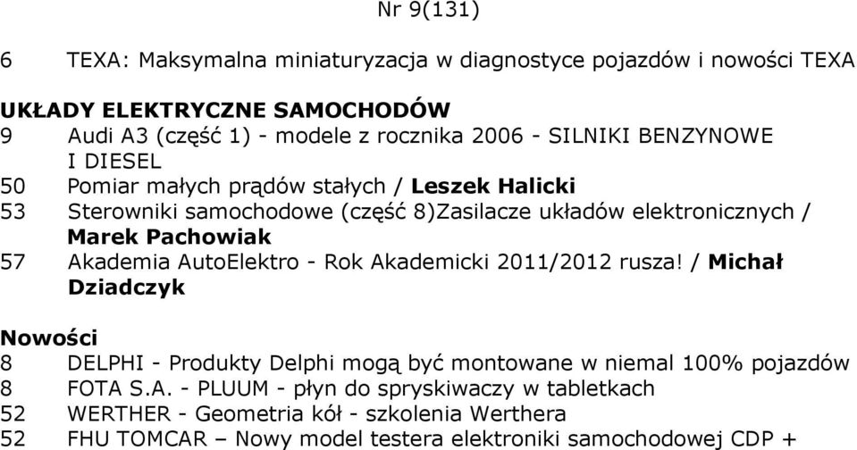 Akademia AutoElektro - Rok Akademicki 2011/2012 rusza!