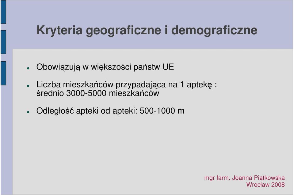 mieszkańców przypadająca na 1 aptekę : średnio