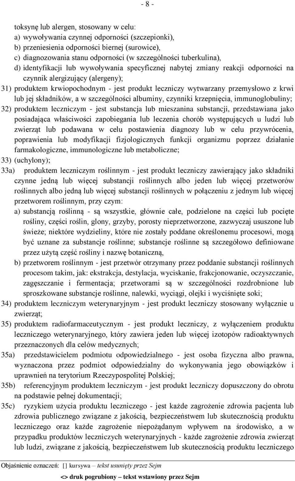 przemysłowo z krwi lub jej składników, a w szczególności albuminy, czynniki krzepnięcia, immunoglobuliny; 32) produktem leczniczym - jest substancja lub mieszanina substancji, przedstawiana jako