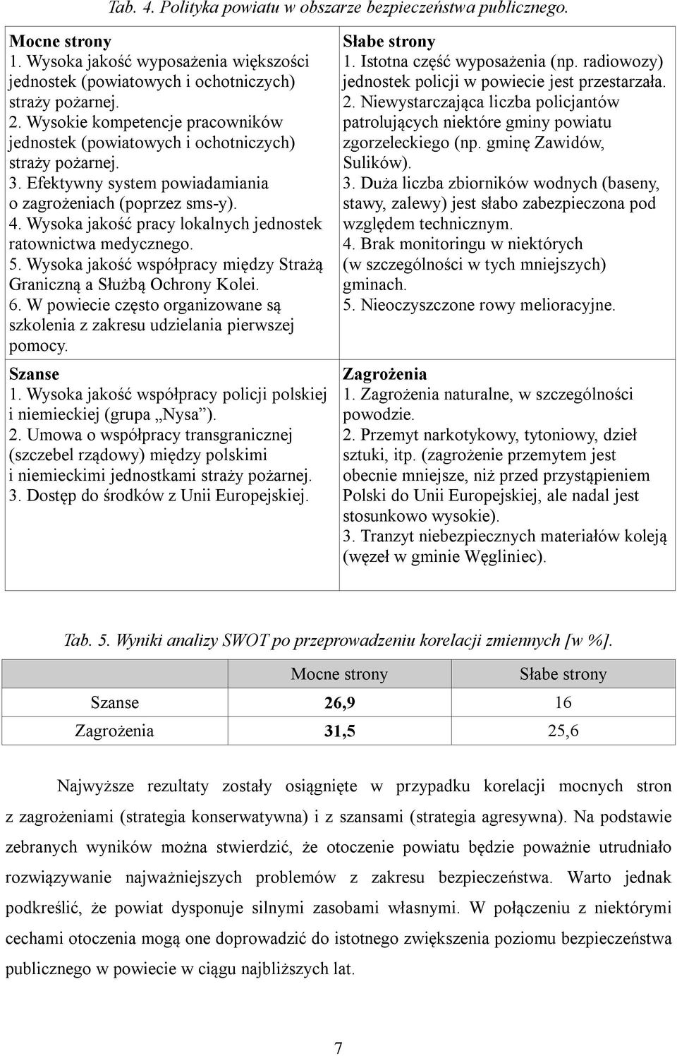 Wysoka jakość pracy lokalnych jednostek ratownictwa medycznego. 5. Wysoka jakość współpracy między Strażą Graniczną a Służbą Ochrony Kolei. 6.