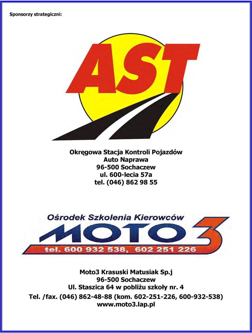 (046) 862 98 55 Moto3 Krasuski Matusiak Sp.j Ul.