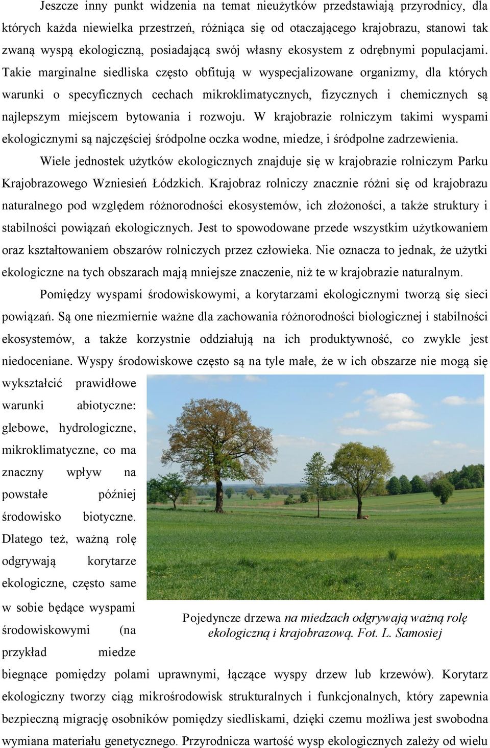 Takie marginalne siedliska często obfitują w wyspecjalizowane organizmy, dla których warunki o specyficznych cechach mikroklimatycznych, fizycznych i chemicznych są najlepszym miejscem bytowania i