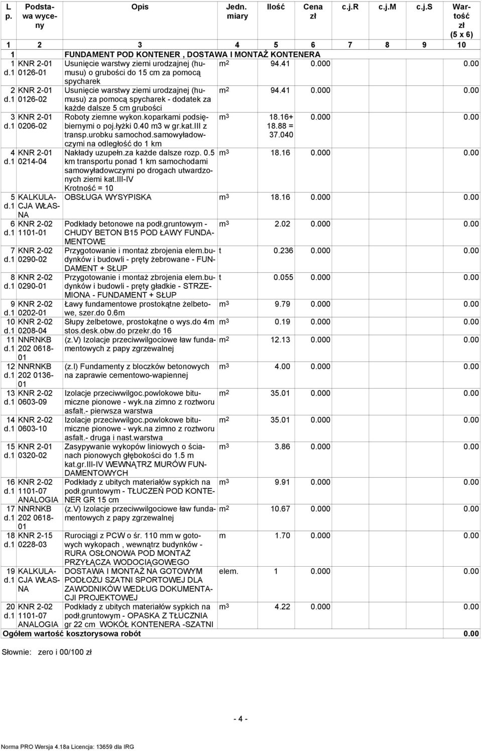 1 CJA WŁAS- 6 d.1 KNR 2-02 1101-01 7 KNR 2-02 d.1 0290-02 8 KNR 2-02 d.1 0290-01 9 KNR 2-02 d.1 0202-01 10 KNR 2-02 d.1 0208-04 11 NNRNKB d.1 202 0618-01 12 NNRNKB d.1 202 0136-13 KNR 2-02 d.